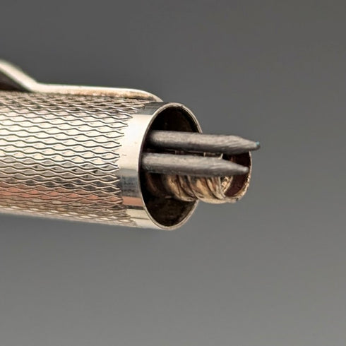 1954 British Yard O'Red Sterling Silver Push-Pull Pencil with Refills and Case